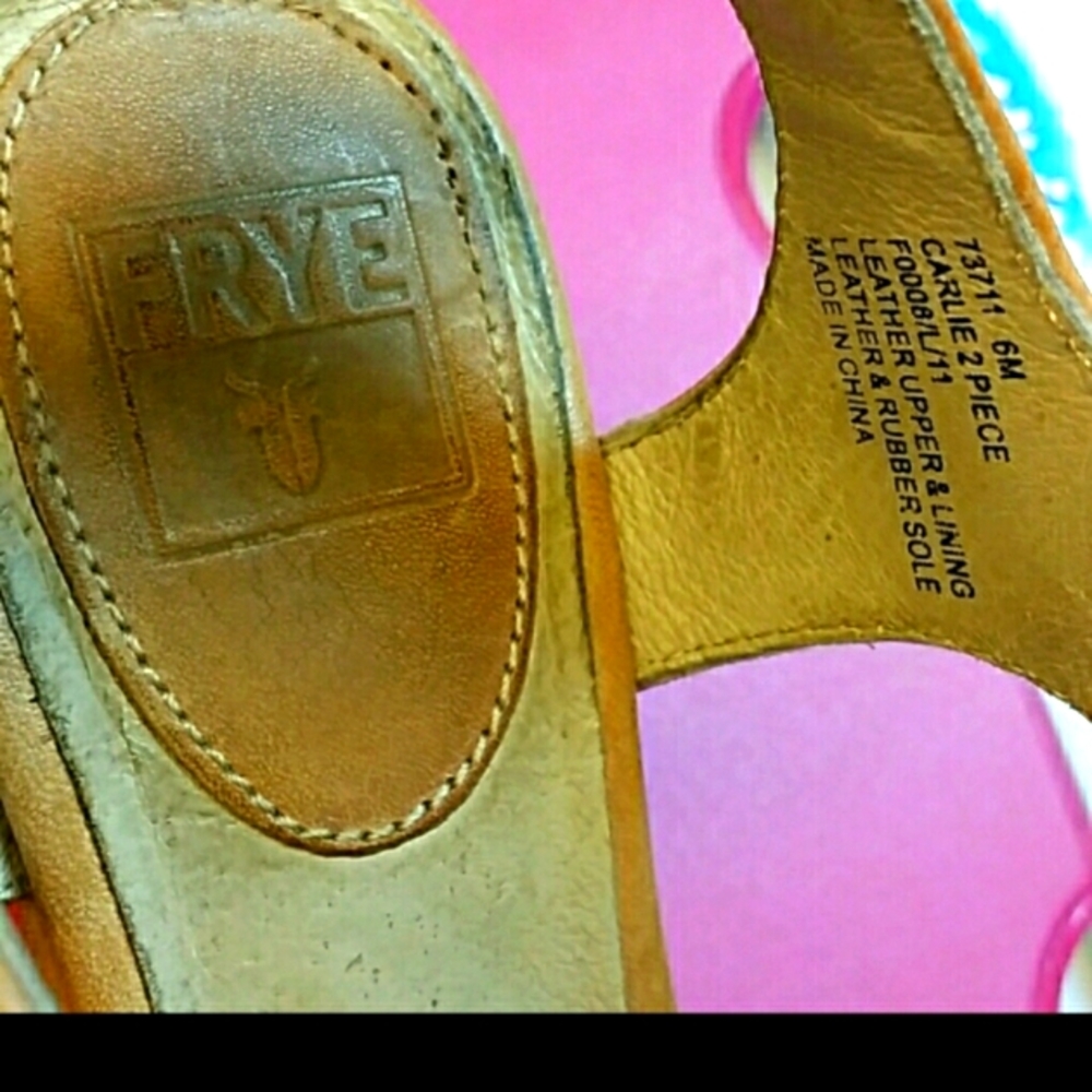 Frye sandals, size 6M, heels 3.1/4. Good condition.